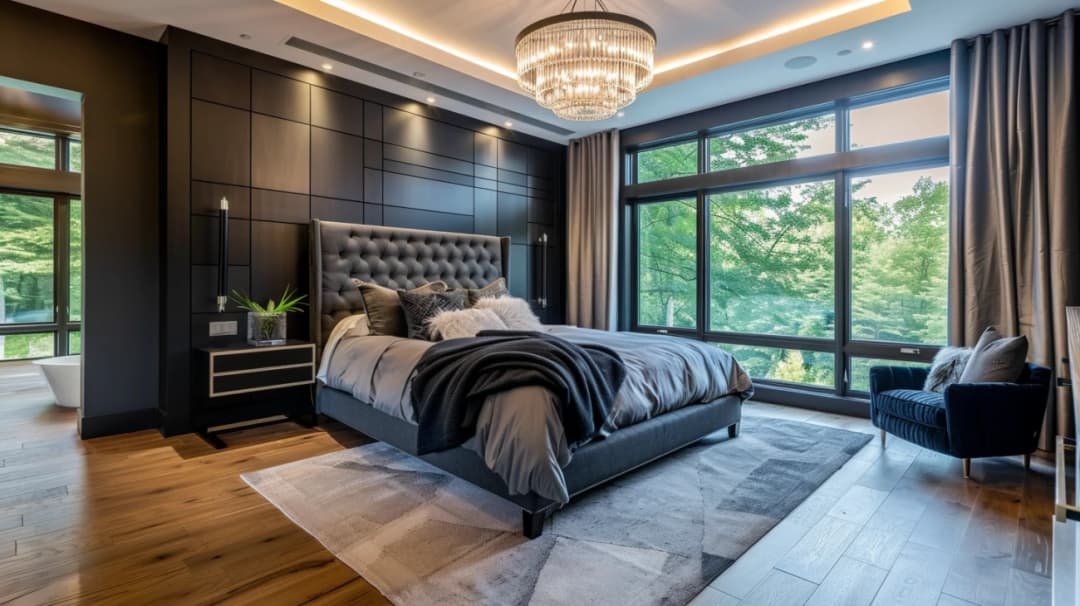 Ciemna sypialnia: Inspiracje i pomysły na eleganckie wnętrze