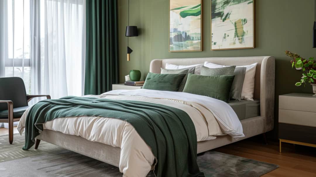 Aranżacje z Butelkową Zielonią w Sypialni: Nowoczesne Pomysły