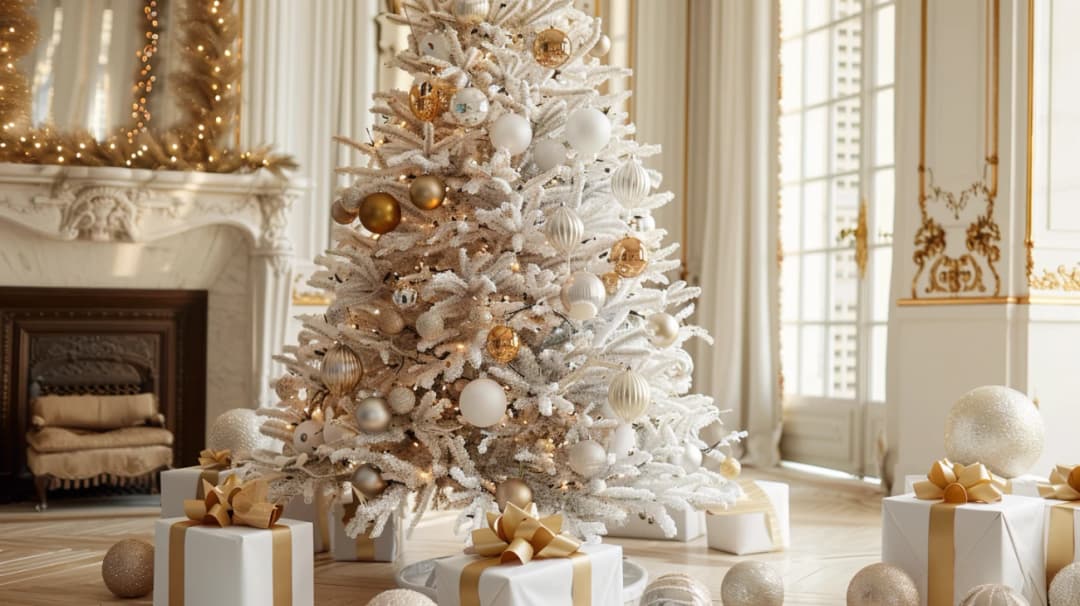 Choinka srebrno biała: Delikatna i stylowa choinka